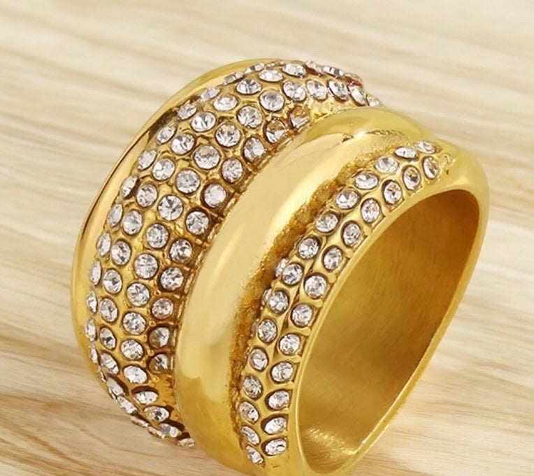 Multilayer Dome Zircon Ring