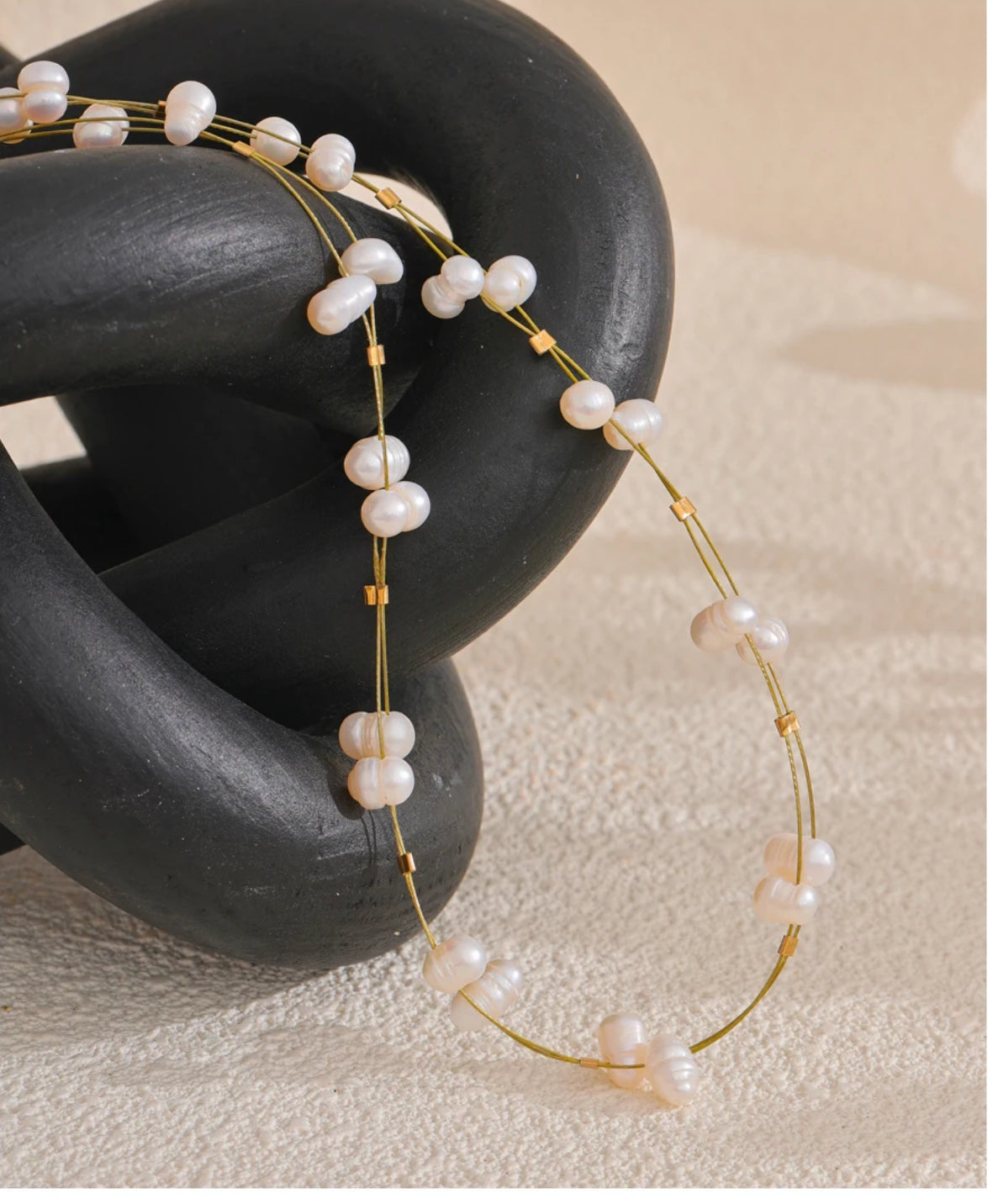 Simple Pearl Necklace With Bracelet