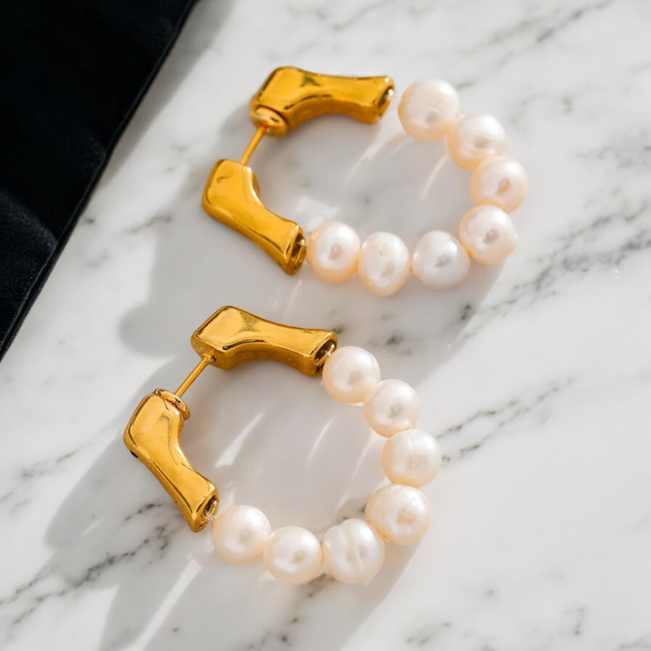 Row of Luxury Natural Freshwater Pearls Earrings