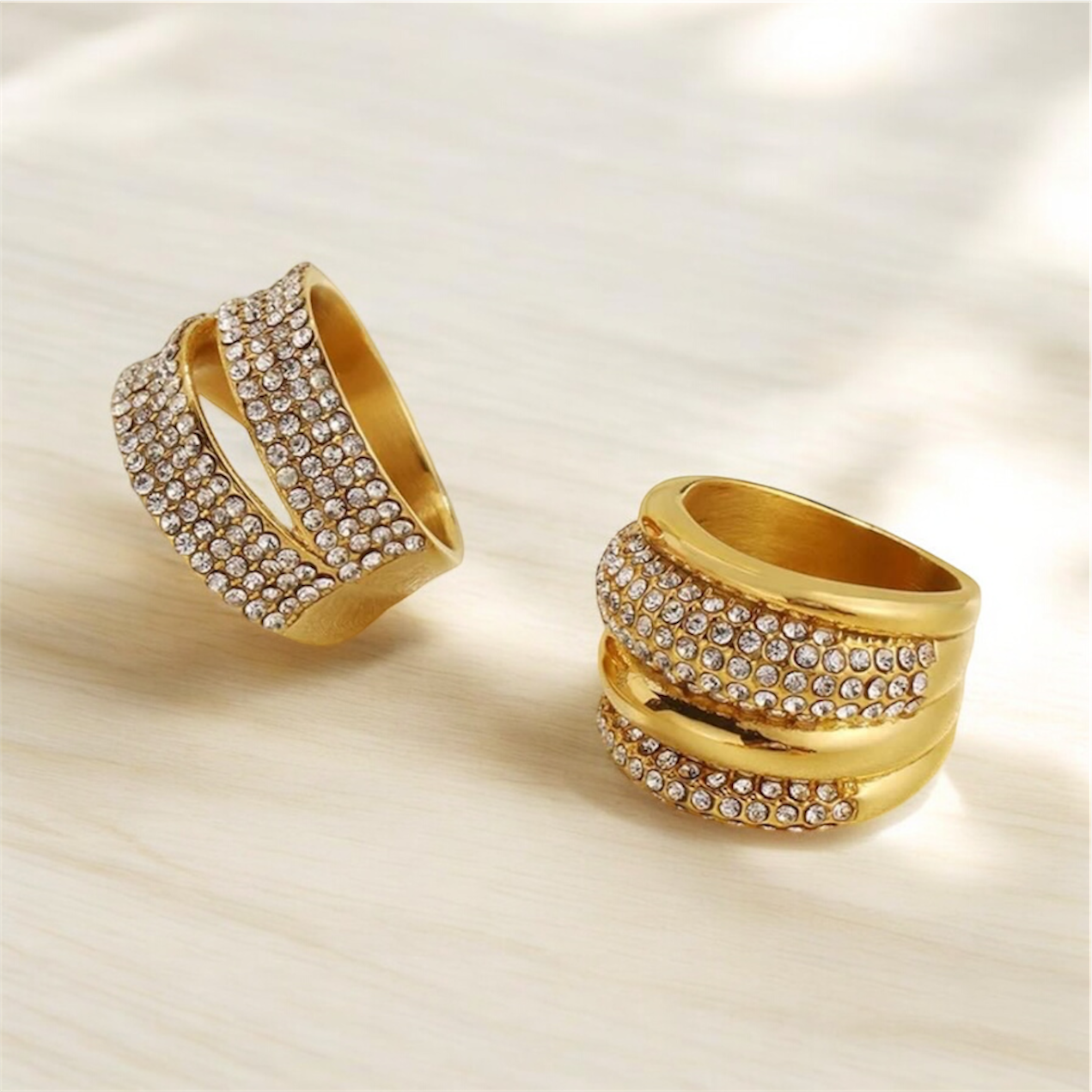 Multilayer Dome Zircon Ring